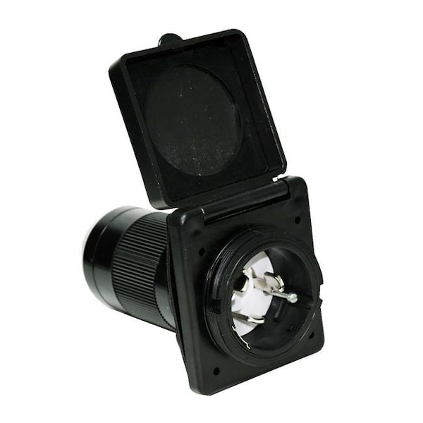 Valterra Products VLPA10-50INBKVP Mighty Cord 50 Amp Power Inlet; Black VLPA10-50INBKVP - main